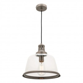 Mercator-Soho Pewter Metalware with Clear Glass Shade Pendant 